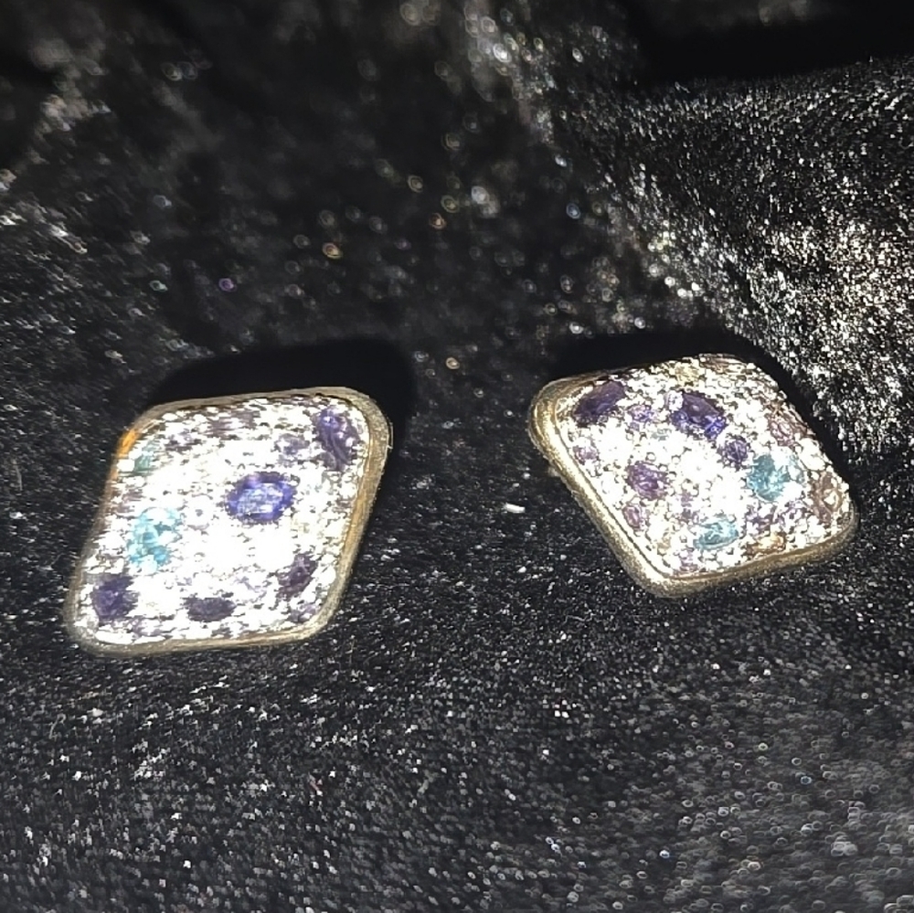 Elegant Silver and Blue Stud Earrings